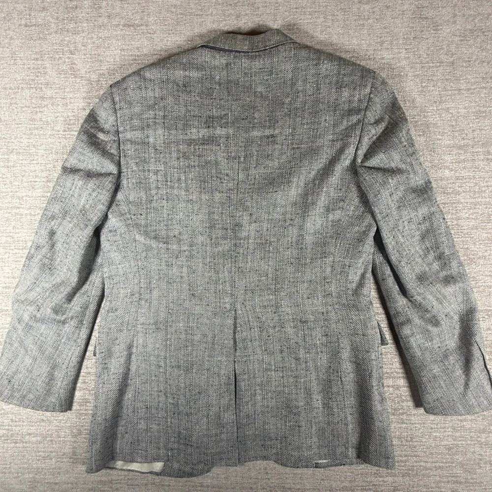Polo Ralph Lauren Blazer Mens Gray Herringbone Tweed Wool Vintage USA 7119